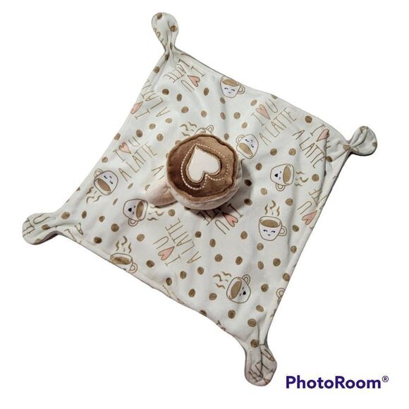 Mary Meyer I Love You A Latte Lovey Security Blanket 10 x10 Coffee Cup Heart - Picture 9 of 12